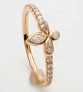 Tiffany & Co. Tiffany Fleur de Lis Diamond 18k Rose Gold Ring w/Box Case US3.75 - Picture 1 of 9
