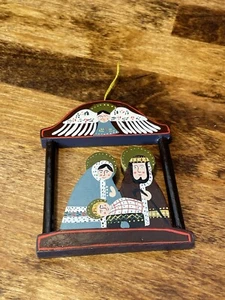 Belén de madera María José Niño Jesús decoración navideña adorno Navidad - Imagen 1 de 5