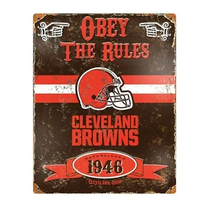 Party Animal NFL Embossed Metal Vintage Pub Signs Cleveland Browns - Picture 1 of 2