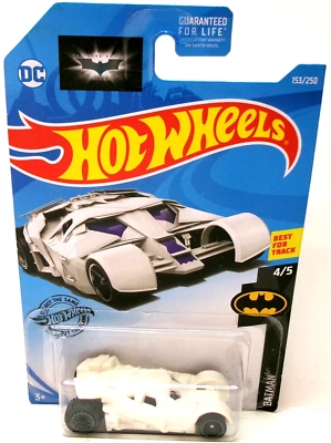 Hot Wheels 2019 1:64 HW Batman 4/5 White The Dark Knight: Batimóvil Foto 1 de 4