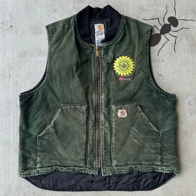Chaleco de trabajo vintage Y2K Carhartt SPC verde Foto 1 de 4