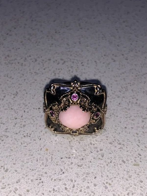 Anillo RARO Michael Valitutti Cuarzo Rosa Rodolita Granate Oro 18k Esterlina 925 Foto 1 de 4