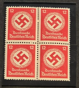 Third Reich WWII Nazi German Swastika Stamp Block NSDAP x 4 MNH - Picture 1 of 1