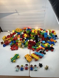 Lego Duplo Lot With Cars Boats Trains And 5 Figures 9lb Of Pieces - Picture 1 of 12
