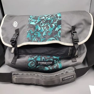 TimBuk2 Classic Large Messenger Bag Gray Teal Black Cordura Nylon Laptop Sleeve - Picture 1 of 20