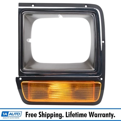 Bisel de lámpara de faro cromado con luz de estacionamiento lado derecho para camioneta Dodge D/W Foto 1 de 3