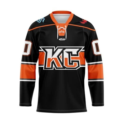 UNBRAND Kansas City Mavericks Personalized 2025/26 Black Lace Hockey Shirt Fullsize