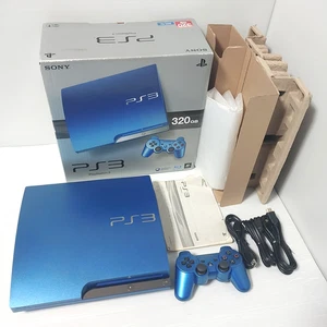 SONY PlayStation 3 PS3 Slim Splash Blue Console with box 320GB CECH-3000B SB - Picture 1 of 20