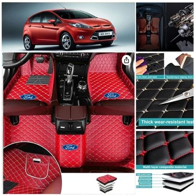 Handmade for Ford Fiesta 2006-2019 Car Floor Mats Auto Liner Carpets Front Rear - Image 1 of 4