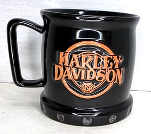 Harley Davidson Kaffeebecher Motorrad erhöhtes geprägtes Logo EUC - Bild 1 von 8