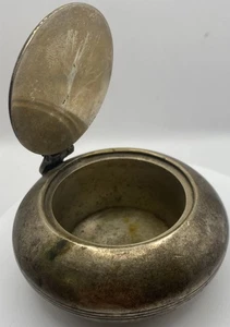 ANTIQUE EARLY CENTURY SILVER PLATED POCKET ASHTRAY/COLLECTIBLE/TOBACCIANA /AS IS - Picture 1 of 13