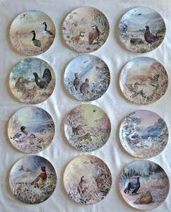 WEDGWOOD GAME BIRDS OF BRITAIN COMPLETE SET OF 12 COLLECTORS PLATES, VGC - Picture 1 of 14
