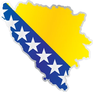 Bosnien und Herzegowina Land Flagge Karte Auto Autoaufkleber Fenster Aufkleber 4"X5" - Bild 1 von 1