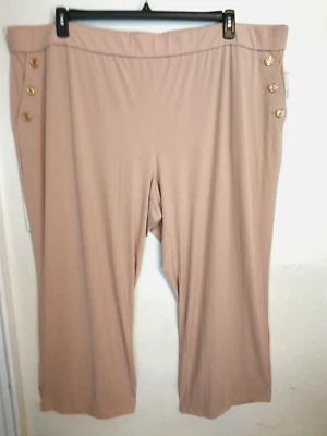 Pantalones para mujer Susan Graver 4XP Petite marrón tostado bolsillos elásticos Foto 1 de 4