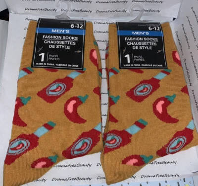 Lote de calcetines de vestir naranja para hombre talla 6-12 *salsa de chile rojo picante* nuevos con etiquetas Foto 1 de 4