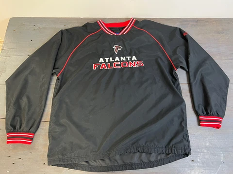 Mens Reebok Atlanta Falcons Pullover Windbreaker Jacket Size Large Cover