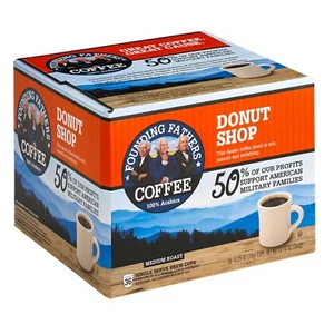 Founding Fathers Donut Shop Coffee 16, 36 or 80 Keurig K cups Pick Any Size  - Picture 1 of 4