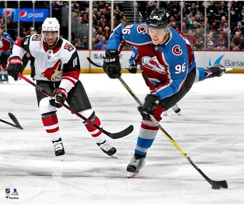 Mikko Rantanen Colorado Avalanche Unsigned Burgundy Jersey Shooting Photograph Cover