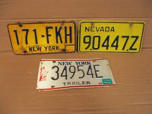 Vintage Nummernschilder New York Liberty, altgelb NY & Nevada guter Zustand - Bild 1 von 2