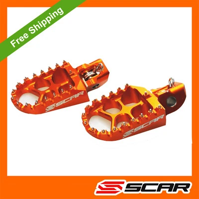 ESCALERAS KTM 125 150 250 450 SX SXF 2019 2020 2021 2022 REPOSAPIÉS NARANJA CICATRIZ Foto 1 de 2