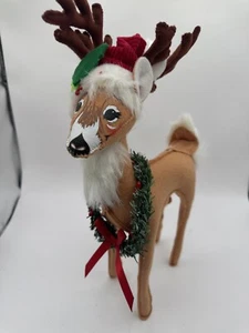 Bambola di Natale Annalee Renna con Cappello di Babbo Natale  - Foto 1 di 3