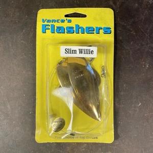 Vance's Flashers SLIM WILLIE Fishing Trolling - GENUINE GOLD PLATING - Picture 1 of 4
