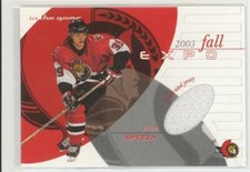 2002-03 ITG BAP JASON SPEZZA JERSEY /40 Toronto Fall Expo Game Used Senator Star