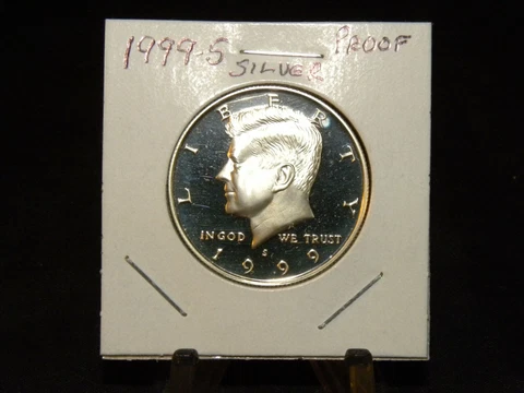 1999 SILVER Kennedy Half Dollar from US Mint SILVER Proof Set Cover