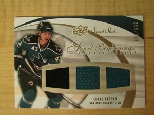 2007-08 Upper Deck Sweet Shot Beginnings Rookie Jersey Lukas Kaspar #152 Sharks - Picture 1 of 2