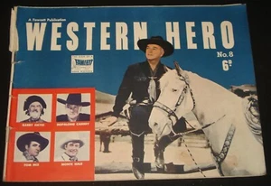 WESTERN HERO #8 AUSSIE 1950 COMIC HOPALONG CASSIDY GABBY HAYES TOM MIX MONTE - Picture 1 of 4