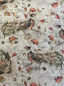 BTY PHEASANT RUN Cotton Fabric Susan Winget Harvest Blessings Game Bird - Picture 1 of 3