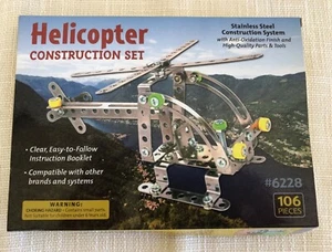 Helicopter w/Book/Tools Construction Set Stainless Steel  Mud Puddle #6228 NEW - Picture 1 of 3