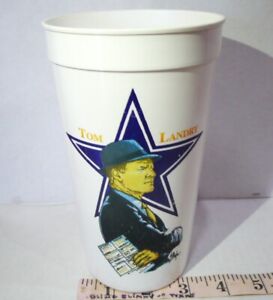 1993 Dallas Cowboys Tom Landry Star Graphic Pepsi Cola FINA Plastic Cup RARE
