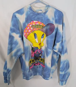 Vtg 90s Tweety Bird Freeze Crew Neck Sweatshirt Tie Dye 1995 Hip Hop Boxy - Picture 1 of 8