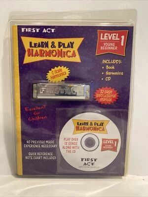 NUEVO DE COLECCIÓN 1999 Primer Acto Aprender y Tocar Armónica, Libro de Instrucciones y CD Foto 1 de 4