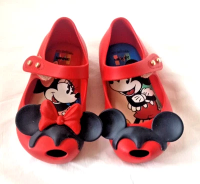 Mini Melissa Disney Rojo Minnie y Mickey Mouse Zapatos Niño Pequeño Talla 5 Foto 1 de 4
