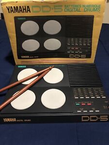 Yamaha DD-5 Digital Drums & Drumsticks 80's Vintage Drum Machine In Box - Japan