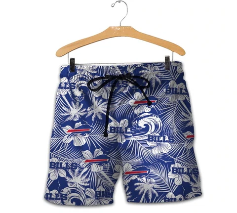 Buffalo Bills Mens Summer Beach Shorts Casual Drawstring Hawaiian Swim Trunks Cover