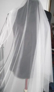 WHITE SHEER CHIFFON FABRIC, 150 cm WIDTH, BRIDAL, EVENING FABRIC, NEW, AUSTRALIA - Picture 1 of 3