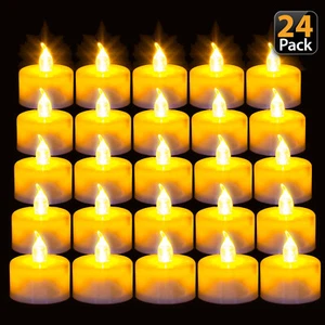 Flameless LED Tea Light Votive Candles w/Batteries - 200 Hours Runtime (24-Pack) - Picture 1 of 6