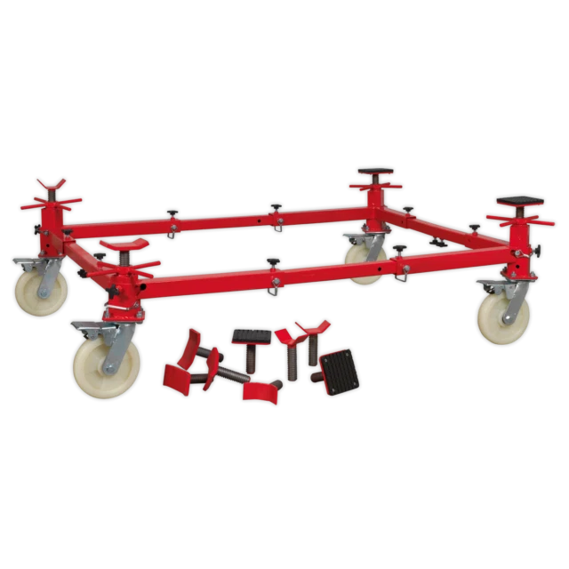 Sealey 900kg Adjustable 4 Post Vehicle Moving Dolly - Red (VMD002)