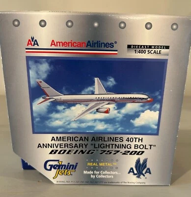 GEMINI JETS BOEING AMERICAN AIRLINES 40th ANNIVERSARY "LIGHTNING BOLT" #GJAAL049 - Image 1 of 4