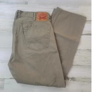 Levi's Mens 505 Khaki Classic Straight Leg Jeans W40 x L30 - Picture 1 of 15