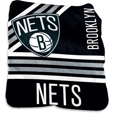 Brooklyn Nets NBA Plush Raschel Logo Throw Blanket - W2913759945 Cover