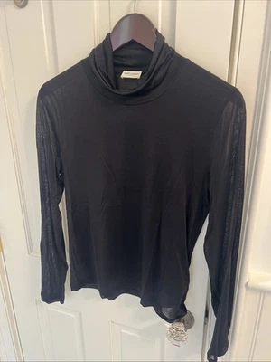 SAINT LAURENT MONOGRAM TURTLENECK TOP IN SHEER SILK JERSEY Small Men’s - Image 1 of 4