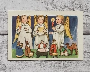 Krippe kommet Engel Butzemann Kinderlieder Kölln Bilderdienst 1960er Sammelbild - Picture 1 of 2