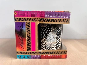 Laurel Burch gepunktete Gatos Kaffeebecher 14 Unzen skurrile Katzen Kunst 2014 Neu im Karton - Bild 1 von 11