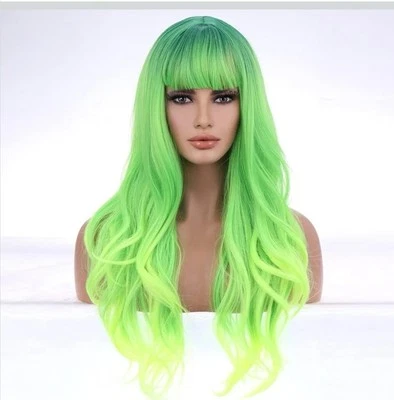 Peluca Trenza Verde Florente Ombre Senegalesa Torcida Brilla en la Oscuridad Trenzas Neón  Foto 1 de 4