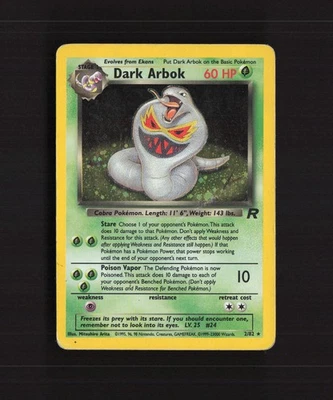 Dark Arbok 2/82 WOTC Team Rocket Holo Rare 23000 MISPRINT Pokemon Card DMG - Image 1 of 4