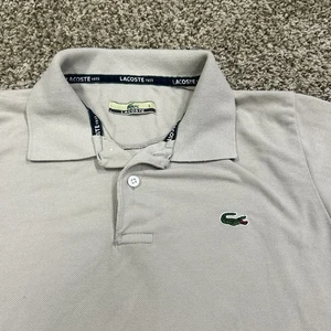 Lacoste Polo Shirt Boy’s Large Short Sleeve Beige Collar - Picture 1 of 7